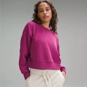 Lululemon Softstreme Perfectly Oversized Cropped Crew, Size 12, Magenta